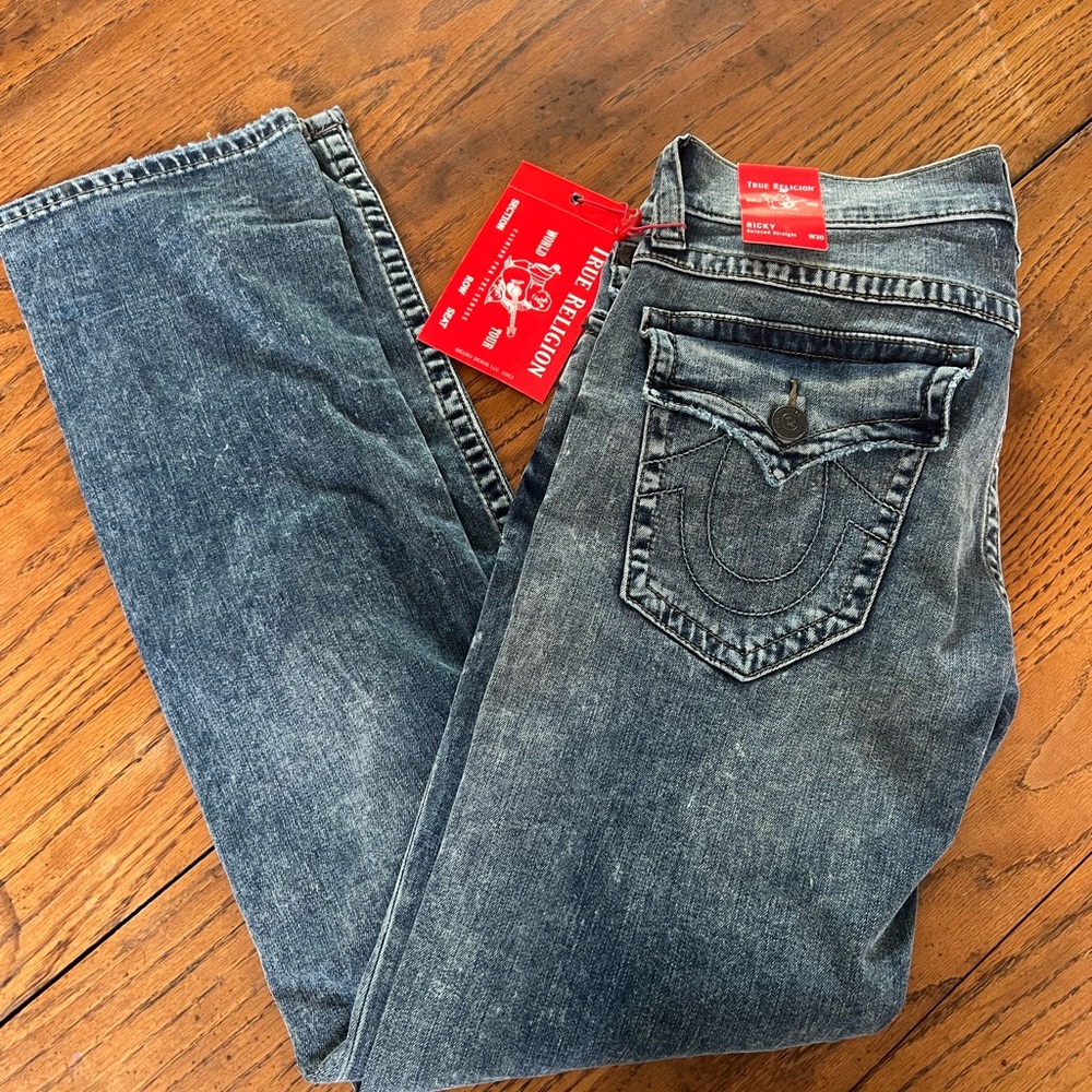 True Religion Men's Blue Relaxed Jeans